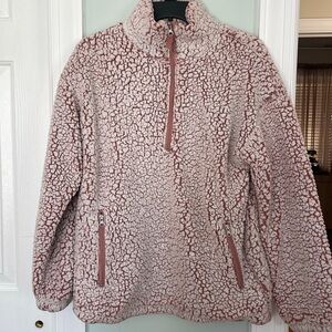 Forever 21 Pink Quarter Zip Sherpa Pullover